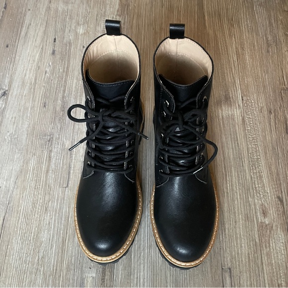 brycen faux leather lace up boot